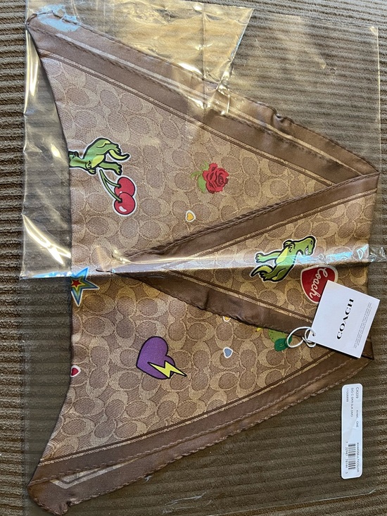 Coach Accessories - Coach Signature Sticker Print Silk Diamond Scarf nwt in packaging